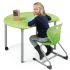 Produkt Bild Tisch PAC mit Körperausschnitt, fahrbarer Schultisch mit Vollkernplatte PowerSurf 