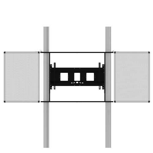 Produkt Bild Wandmontiertes 2 S&auml;ulen Pylonensystem f&uuml;r Monitore von 65-86" PYFKL-IFPD-W