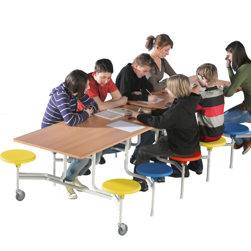Produkt Bild Spaceflex 2.0 Klapptisch mit integrierten St&uuml;hlen und melaminharzbeschichteter Spanplatte, rechteckig 