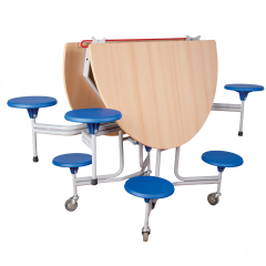 Produktbild Spaceflex 2.0 Klapptisch mit integrierten Stühlen, melaminbeschichtete Spanplatte, rund 