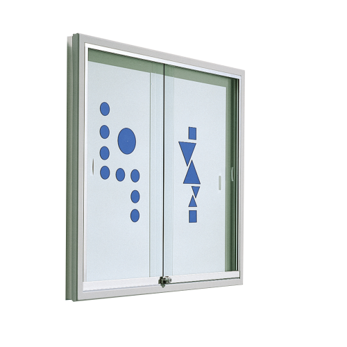 Produkt Bild Informationsvitrine V9 aus Premium Stahlemaille mit Whiteboardr&uuml;ckwand 