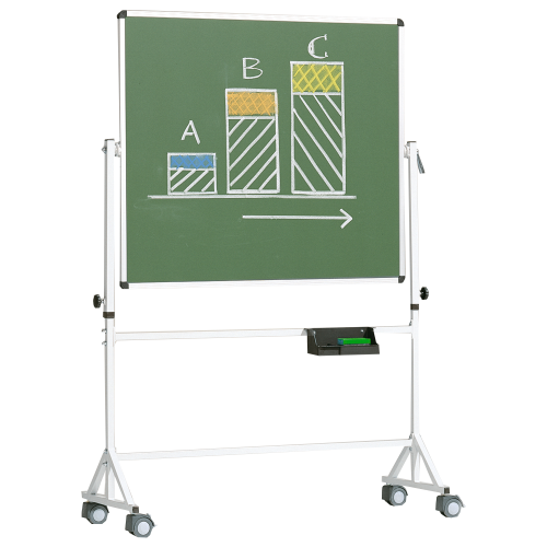 Produkt Bild Fahrbare Tafel aus Premium Stahlemaille mit Vierkantgestell, Serie 9 E, farbig 9/15 EB