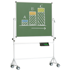 Productimage Fahrbare Tafel aus Premium Stahlemaille mit Vierkantgestell, Serie 9 E, farbig