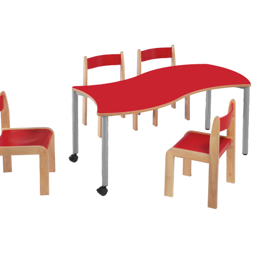Produkt Bild Swing-It STEELY rechteckiger Wellentisch Schultisch 
