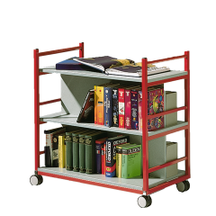 Produktbild Bücherwagen mit 3 Ebenen, fahrbar BT