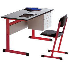 Produktbild Lehrertisch der Serie TL-K mit melaminbeschichteter Tischplatte 