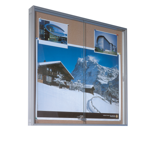 Produkt Bild Wandvitrine IA mit Schiebetür aus Sicherheitsglas und Korkrückwand 