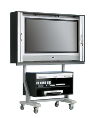 Produktbild TV-Wagen für Flat-Screens, US, 1 FB, 190x154x65cm, 9006/Schwarz SCL-U-AS