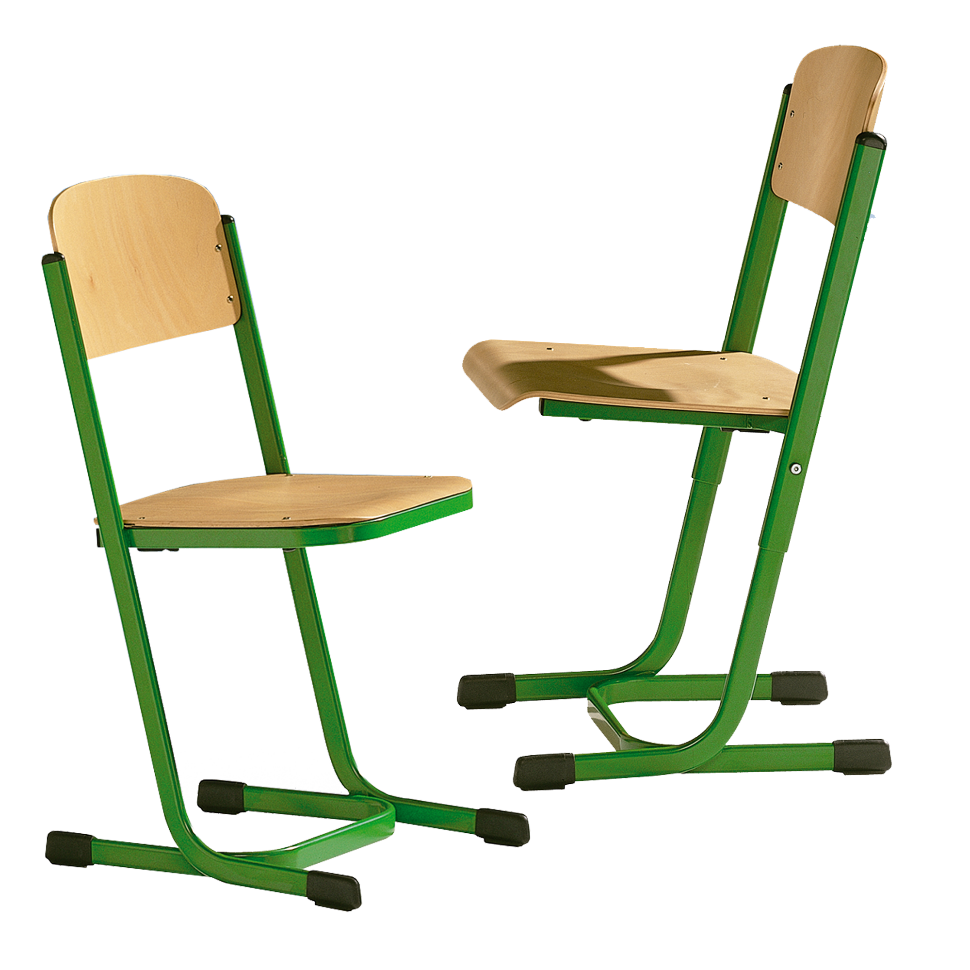 Drehstuhl mit Rollen für Schulen, Kunststoffsitzschale SINUS,  Gasfeder-Höhenverstellung 