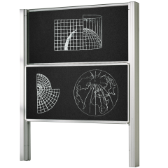 Productimage Zweiflächige Pylonentafel Schultafel aus Premium Stahlemaille, Serie PY2 E