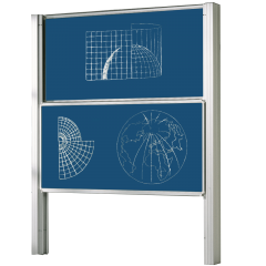 Productimage Zweiflächige Pylonentafel Schultafel aus Premium Stahlemaille, Serie PY2 E