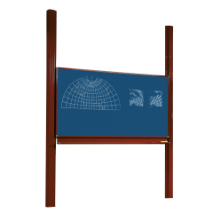 Productimage Pylonentafel, Schultafel mit einer Tafelfläche aus Premium Stahlemaille, Serie PY1 E