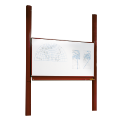 Productimage Whiteboard Pylonentafel mit einer Tafelfläche aus Premium Stahlemaille, Serie PY1 E, weiß