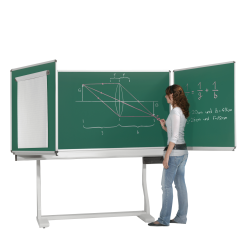 Productimage Federzugtafel aus Premium Stahlemaille, fahrbar, Serie FZR E