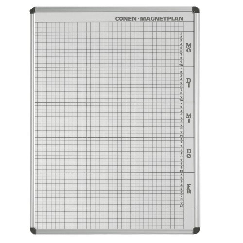 Produkt Bild Plantafel mit Personalplan und Stundenraster aus beschreibbarer Premium Stahlemaille, wei&szlig; CMP-Z 83-10W