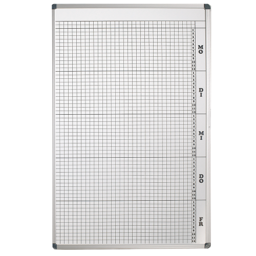 Produkt Bild Plantafel mit Personalplan und Stundenraster aus beschreibbarer Premium Stahlemaille, weiß CMP-Z 23-12W