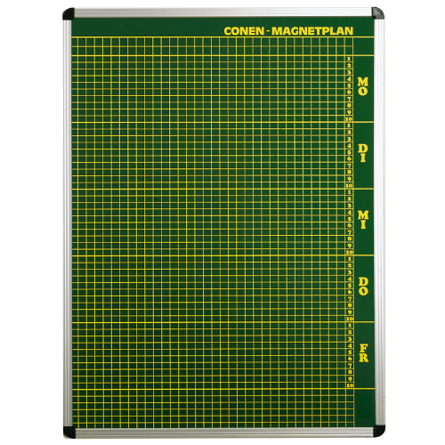 Produkt Bild Plantafel mit Personalplan und Stundenraster aus beschreibbarer Premium Stahlemaille, grün CMP-Z 33-10