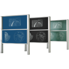 Productimage Zweiflächige Pylonentafel Schultafel aus Premium Stahlemaille, Serie PY2 E