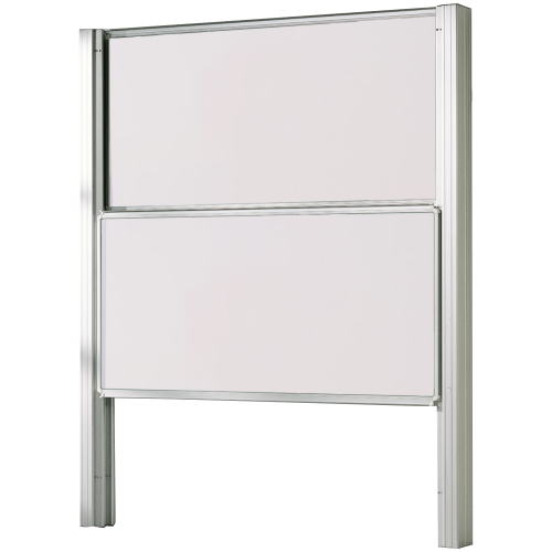 Produkt Bild Whiteboard zwei flächige Pylonentafel aus Premium Stahlemaille, Serie PY2 E, weiß PY2-2012EW
