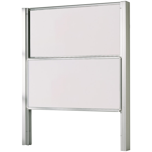 Produkt Bild Whiteboard zwei flächige Pylonentafel aus Premium Stahlemaille, Serie PY2 E, weiß PY2-2512EW