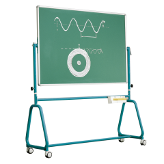 Produktbild Fahrbare Tafel aus Stahl mit Rundrohrgestell, Serie 6 ST, grün 