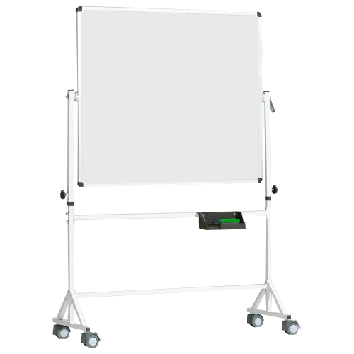 Produkt Bild Fahrbares Whiteboard aus Stahl mit Vierkantgestell, Serie 9 ST, weiß 9/152 STW
