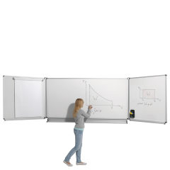 Productimage Whiteboard Wandklapptafel aus Premium Stahlemaille, Serie KLE, weiß