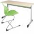 Produkt Bild Zweier-Schülertisch 130x55 cm Modell T, HPL-Tischplatte mit Massivholz Einleimer 