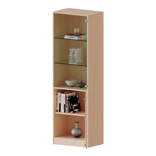 Produkt Bild Schrank, 5 Ordnerhöhen, unten Tür (2 OH), oben Vitrinentür (3 OH) - Serie evo180 V6062T3VRE