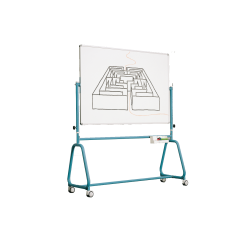 Productimage Fahrbares Whiteboard aus Premium Stahlemaille mit Rundrohrgestell, Serie 6 EW