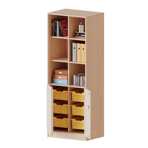 Produkt Bild ErgoTray Kombi-Schrank, zweireihig, 5 Ordnerhöhen - evo180 Serie E7052TG3RM