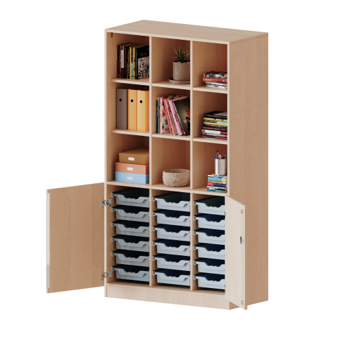 Produkt Bild ErgoTray Kombi-Schrank, dreireihig, 5 Ordnerhöhen - evo180 Serie E10552TK3RMM