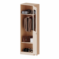 Produktbild Garderobenschrank mit Spiegel und Garderobenstange, 5 Ordnerhöhen - Serie evo180 