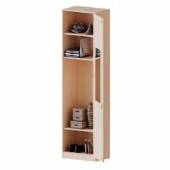 Produktbild Garderobenschrank mit Spiegel und Garderobenstange, 6 Ordnerhöhen - Serie evo180 