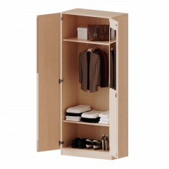 Produktbild Garderobenschrank mit Spiegel und Garderobenstange, 5 Ordnerhöhen - Serie evo180 