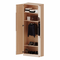 Produktbild Garderobenschrank mit Spiegel und Garderobenstange, 6 Ordnerhöhen - Serie evo180 