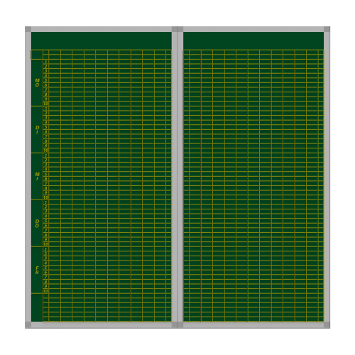 Produkt Bild Klassenplantafel erweiterbar, Stahlemaillie grün CMP20-10GSET