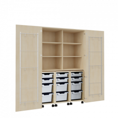 Produktbild Musikschrank mit 3 Containern und 12 Ergo Tray Boxen MOFF-G11CS