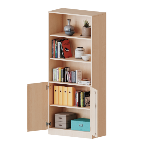 Produkt Bild Schrank, 5 Ordnerhöhen, Türen unten (2 OH), oben 3 offene Fächer - Serie evo180 T10052T3R