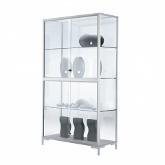 Produktbild Standvitrine LINK mittig geteilt mit 4 Schiebetüren für den Innenbereich 