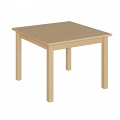 Produktbild Quadrattisch mit Massivholzgestell und Schichtstoffplatte 