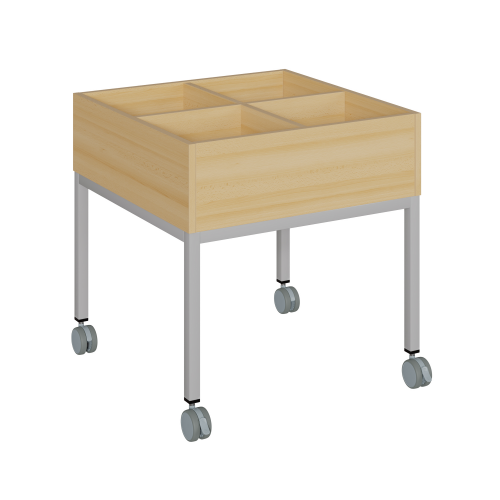 Produkt Bild B&uuml;chertrog Holz mit 4 F&auml;chern, Stahlgestell BM 2 64F