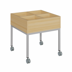 Produktbild B&uuml;chertrog Holz mit 4 F&auml;chern, Stahlgestell BM 2 64F