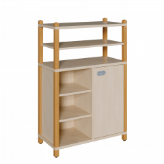 Produktbild Stollen-Schrank mit einseitiger T&uuml;r und 3 offenen F&auml;chern, offener Regalaufsatz 8212 023 00