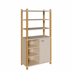 Produktbild Stollen-Schrank mit einseitiger T&uuml;r und 3 offenen F&auml;chern, hoher offener Regalaufsatz 8216 023 00