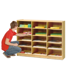 Produktbild Klassenzimmerregal 3 mit 15 Fächern in Dekor Buche KLR15-BS