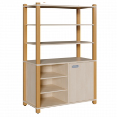 Produktbild Stollen-Schrank mit einseitiger T&uuml;r und 3 offenen F&auml;chern, hoher offener Regalaufsatz 0618 023 00