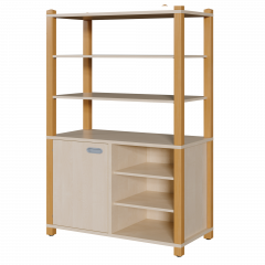 Produktbild Stollen-Schrank mit einseitiger T&uuml;r und 3 offenen F&auml;chern, hoher offener Regalaufsatz 0618 024 00