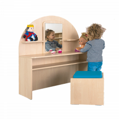 Produktbild Puppen-Frisierkommode mit Spiegel und 2 Ablagen 119 033