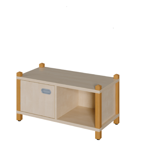 Produkt Bild Stollen-Schrank mit einseitiger T&uuml;r und offenem Fach 